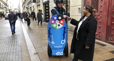 Street marketing dans les rues de Nantes - Roue de la chance